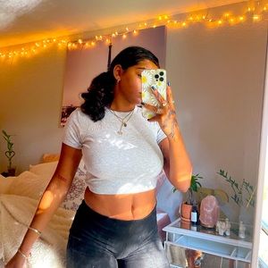 Grey Crop Top